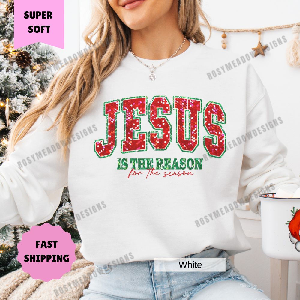 Jesus is the Reason for the Season Womens Christmas Pullover Sweatshirt