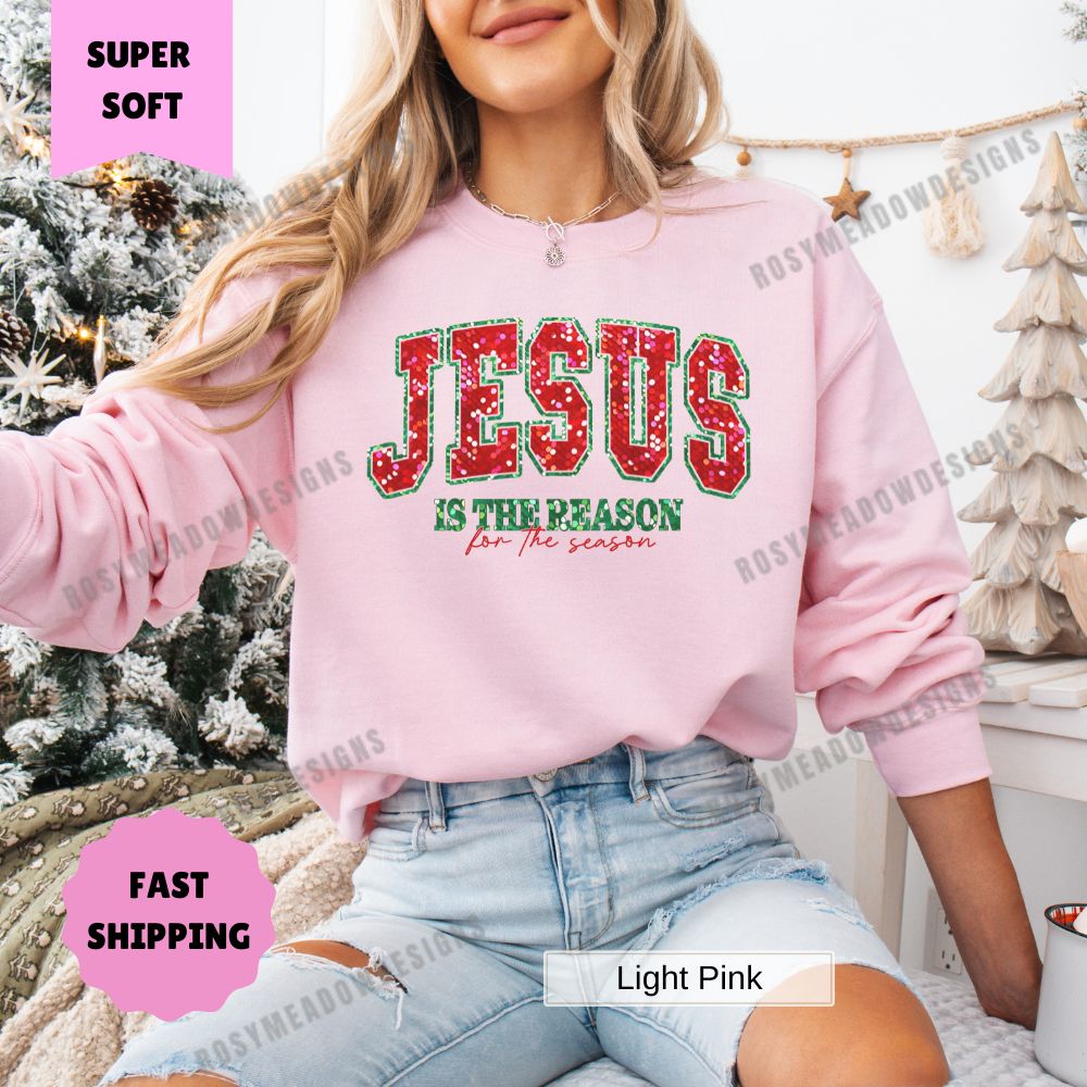 Jesus is the Reason for the Season Womens Christmas Pullover Sweatshirt