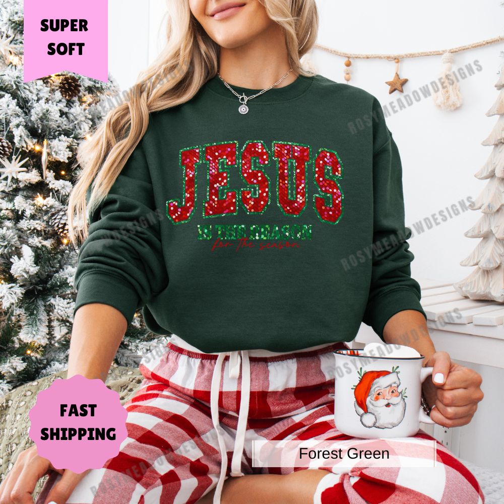 Jesus is the Reason for the Season Womens Christmas Pullover Sweatshirt