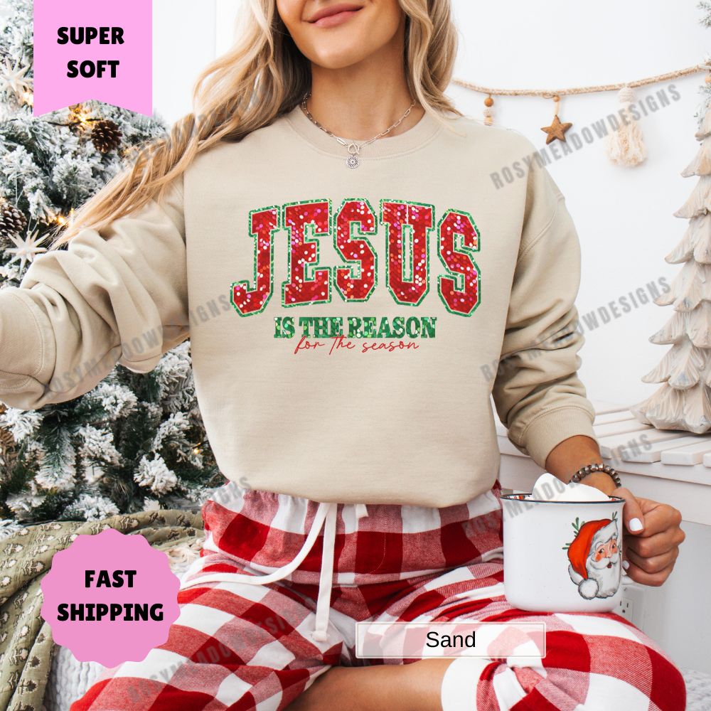 Jesus is the Reason for the Season Womens Christmas Pullover Sweatshirt