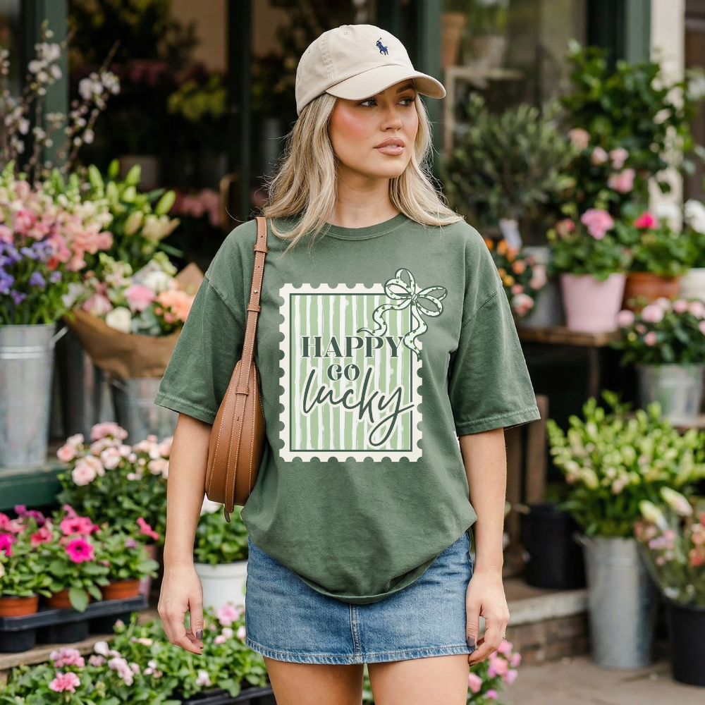 Happy Go Lucky Comfort Colors T-Shirt