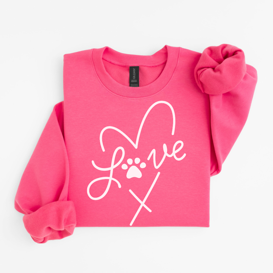 Love Paw Heart Crewneck Sweatshirt