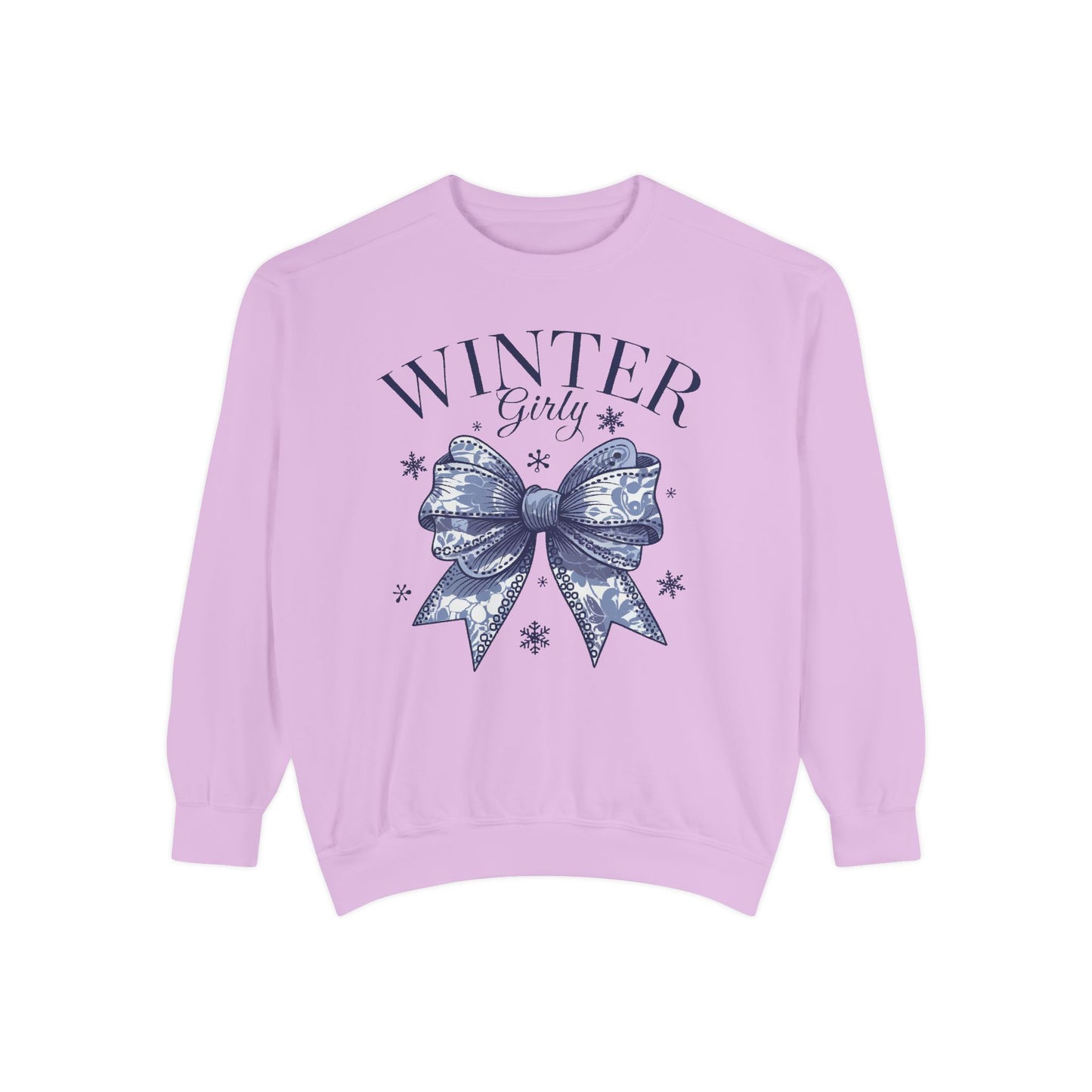 Winter Girly Comfort Colors Sweatshirt, Christmas Sweater, Womenswear