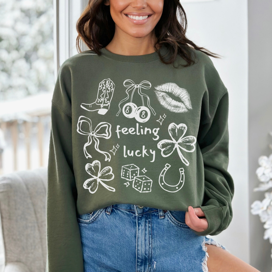 Feeling Lucky doodles Sweatshirt