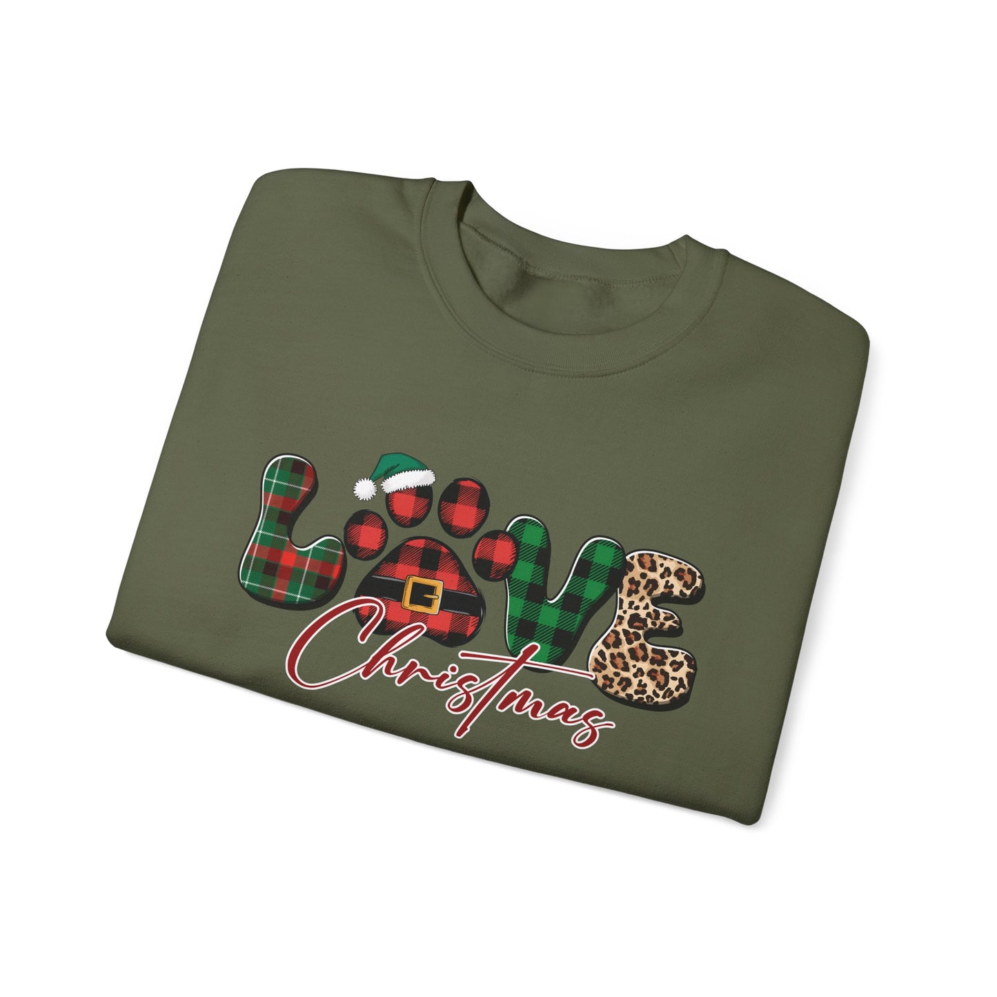 Paw Print Love Merry Christmas Sweatshirt for Women