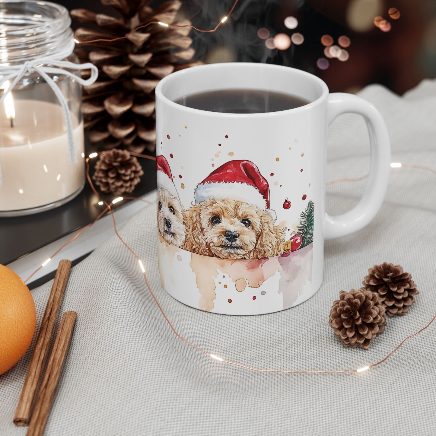 Festive Poodle Christmas Mug – Perfect for Dog Lovers