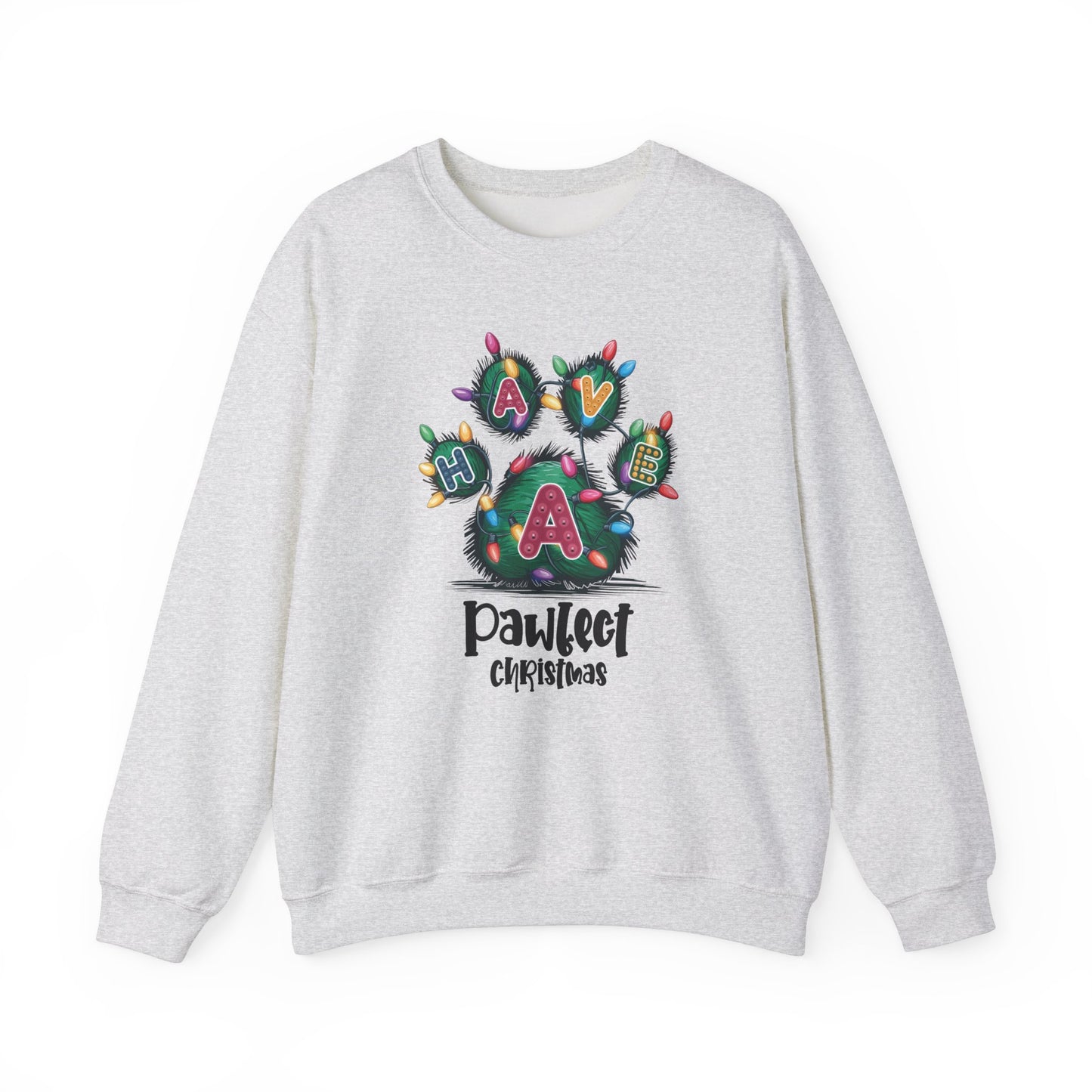 Paw Print Merry Christmas Sweatshirt Perfect Christmas Pet Lover Womens Crewneck