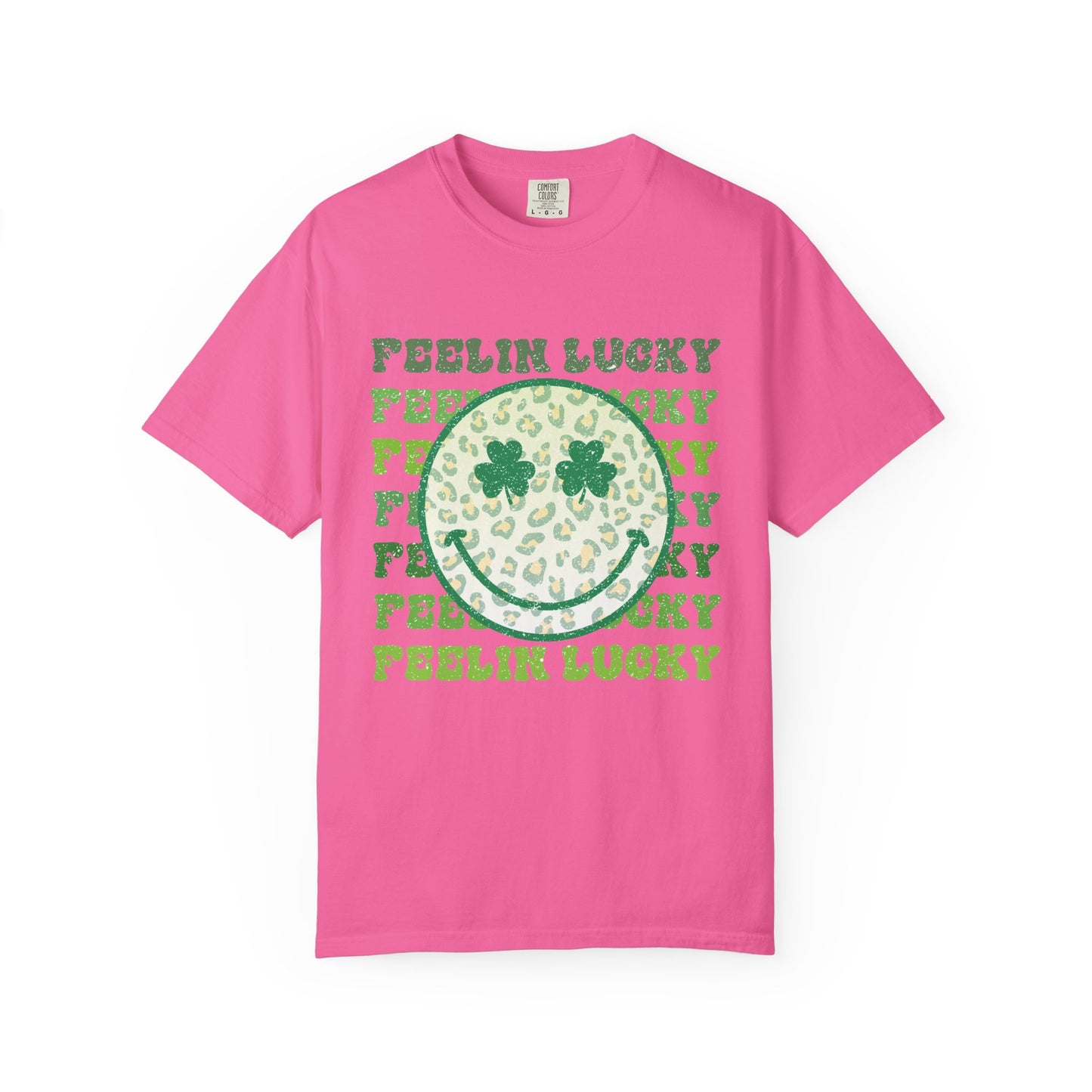 Feelin Lucky shamrock smiley Comfort Colors T-Shirt
