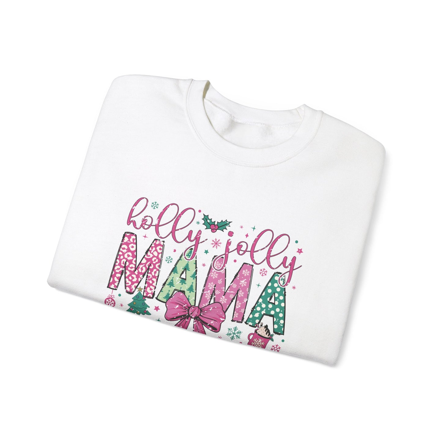 Holly Jolly Mama Women's Christmas Sweatshirt Comfortable and Festive Holiday Wear