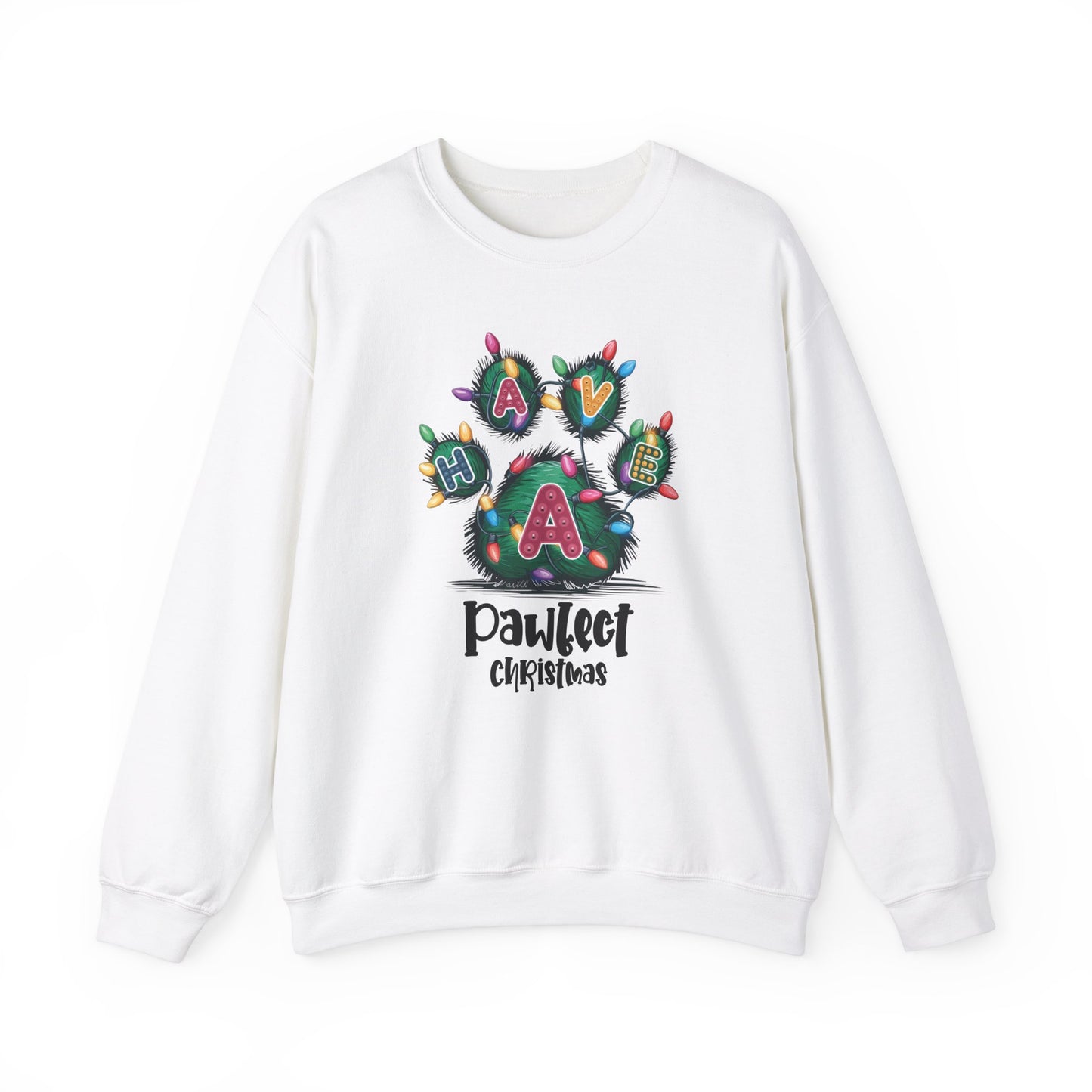 Paw Print Merry Christmas Sweatshirt Perfect Christmas Pet Lover Womens Crewneck