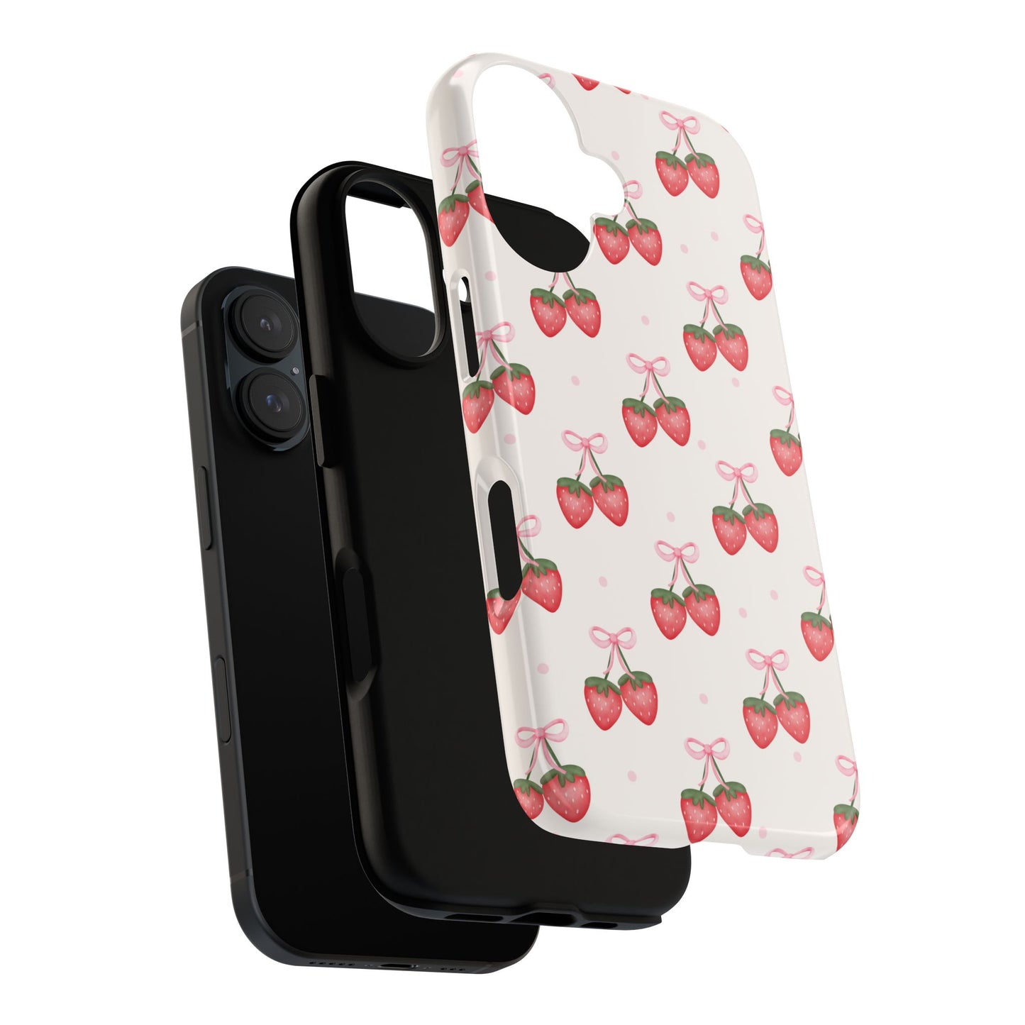 Pink Strawberry Bow Phone Case