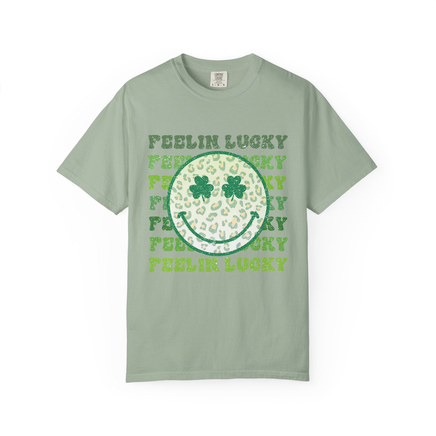 Feelin Lucky shamrock smiley Comfort Colors T-Shirt