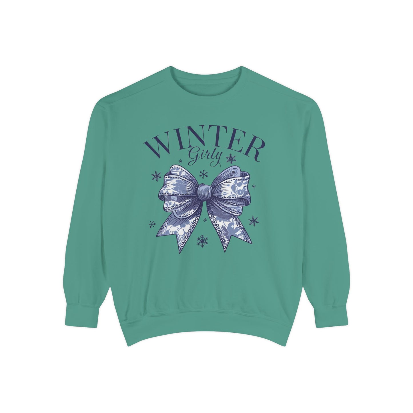 Winter Girly Comfort Colors Sweatshirt, Christmas Sweater, Womenswear