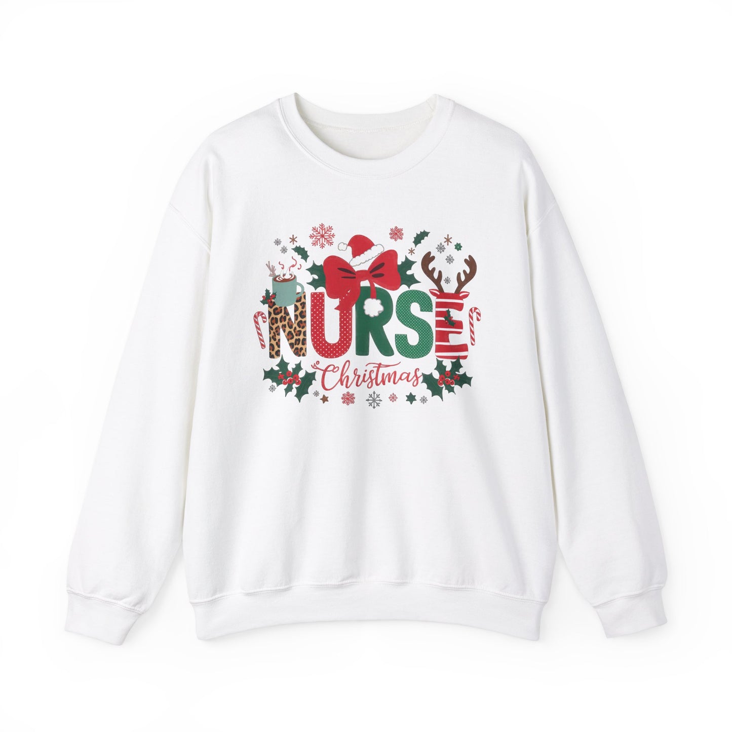 Festive Nurse Christmas Pullover Women's Holiday Sweatshirt Womenswear