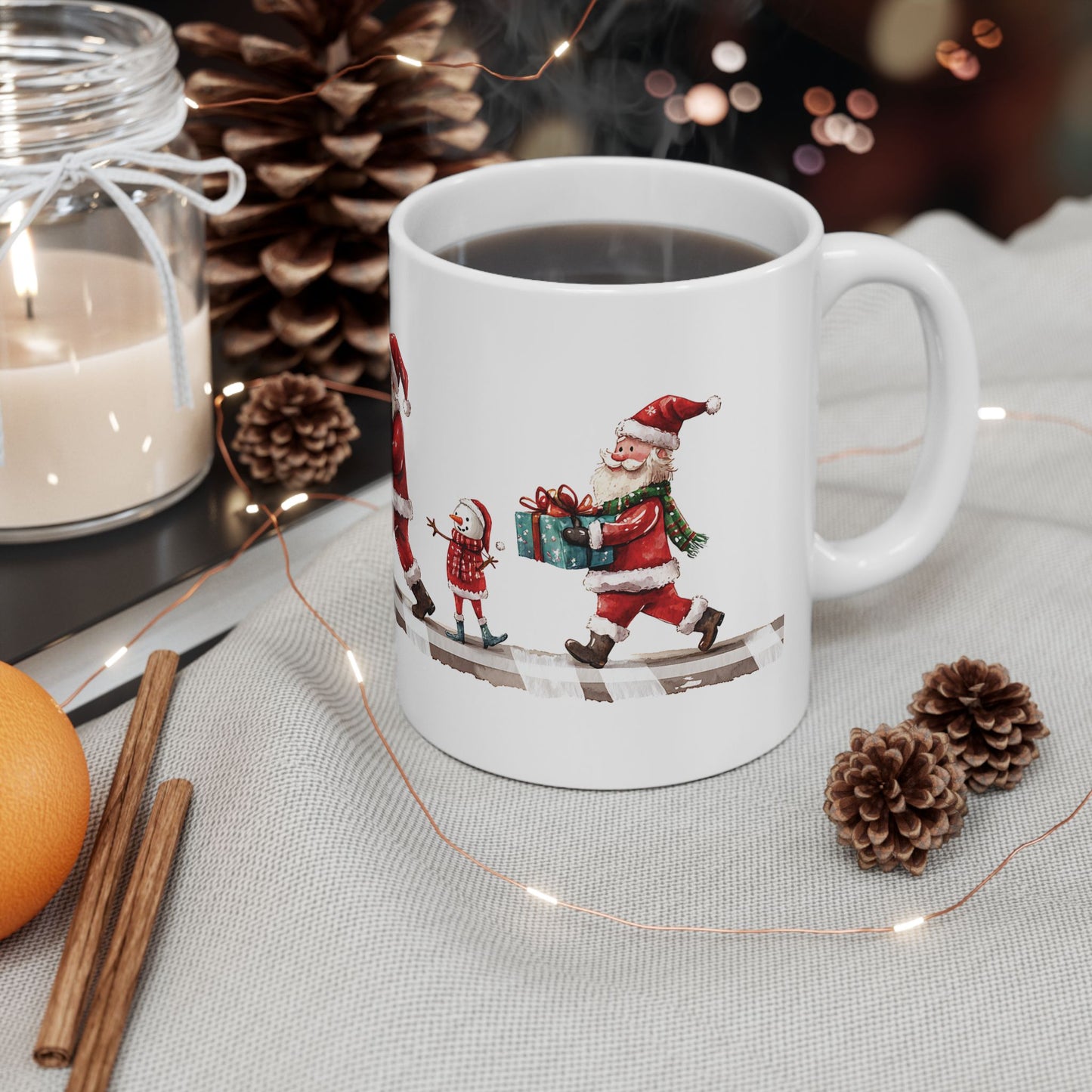 Adorable Holiday Characters Mug – Perfect for Coffee & Cocoa