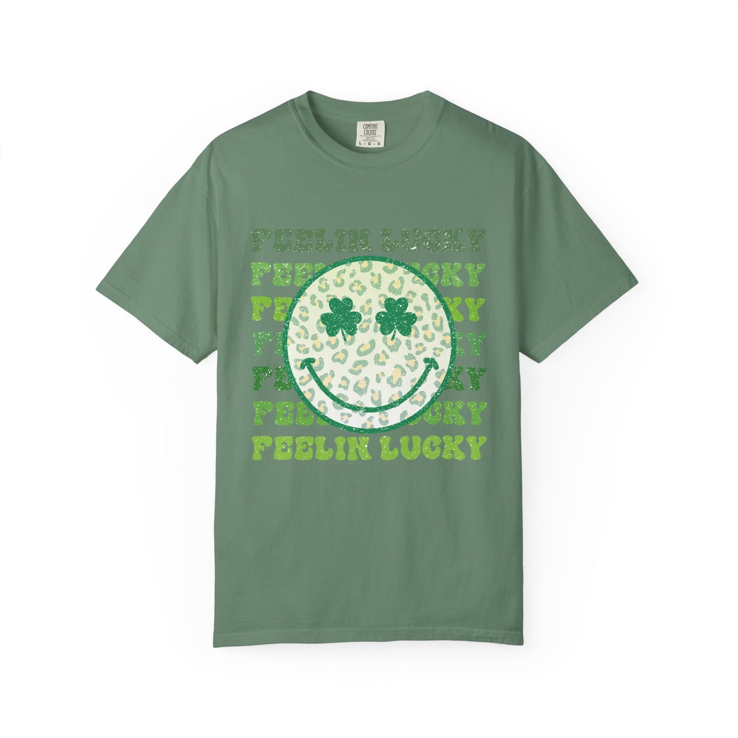 Feelin Lucky shamrock smiley Comfort Colors T-Shirt