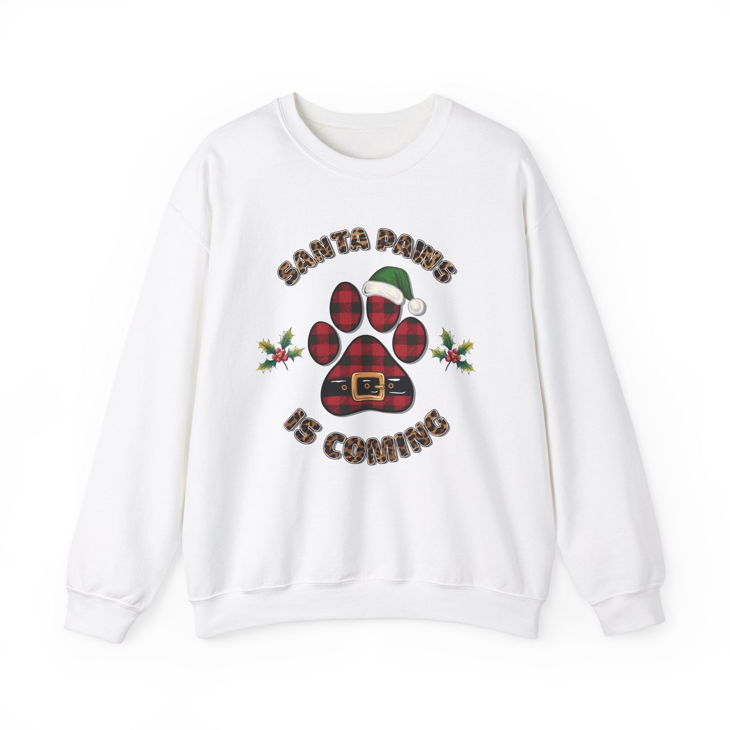 Santa Paws is Coming Sweatshirt Perfect Christmas Dog Lover Womens Crewneck