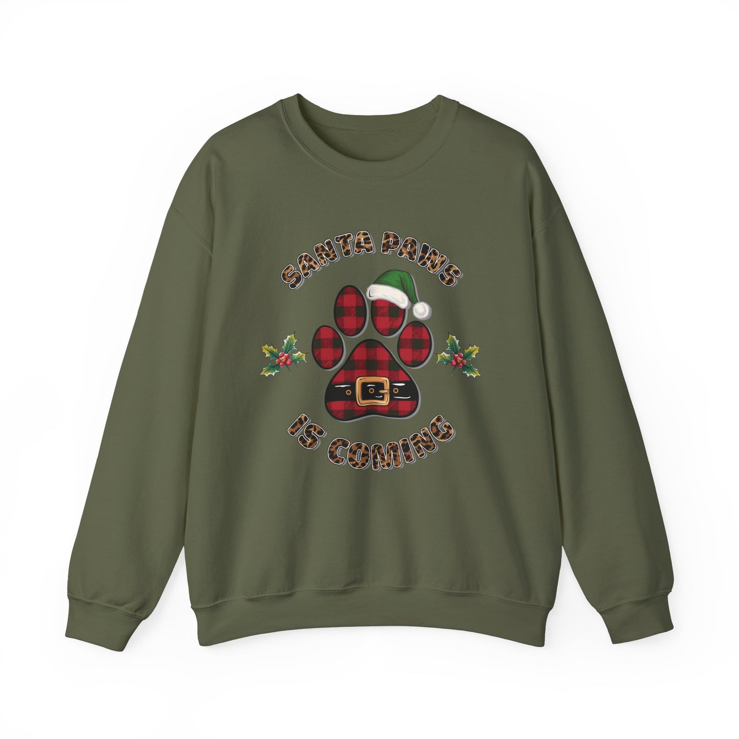 Santa Paws is Coming Sweatshirt Perfect Christmas Dog Lover Womens Crewneck