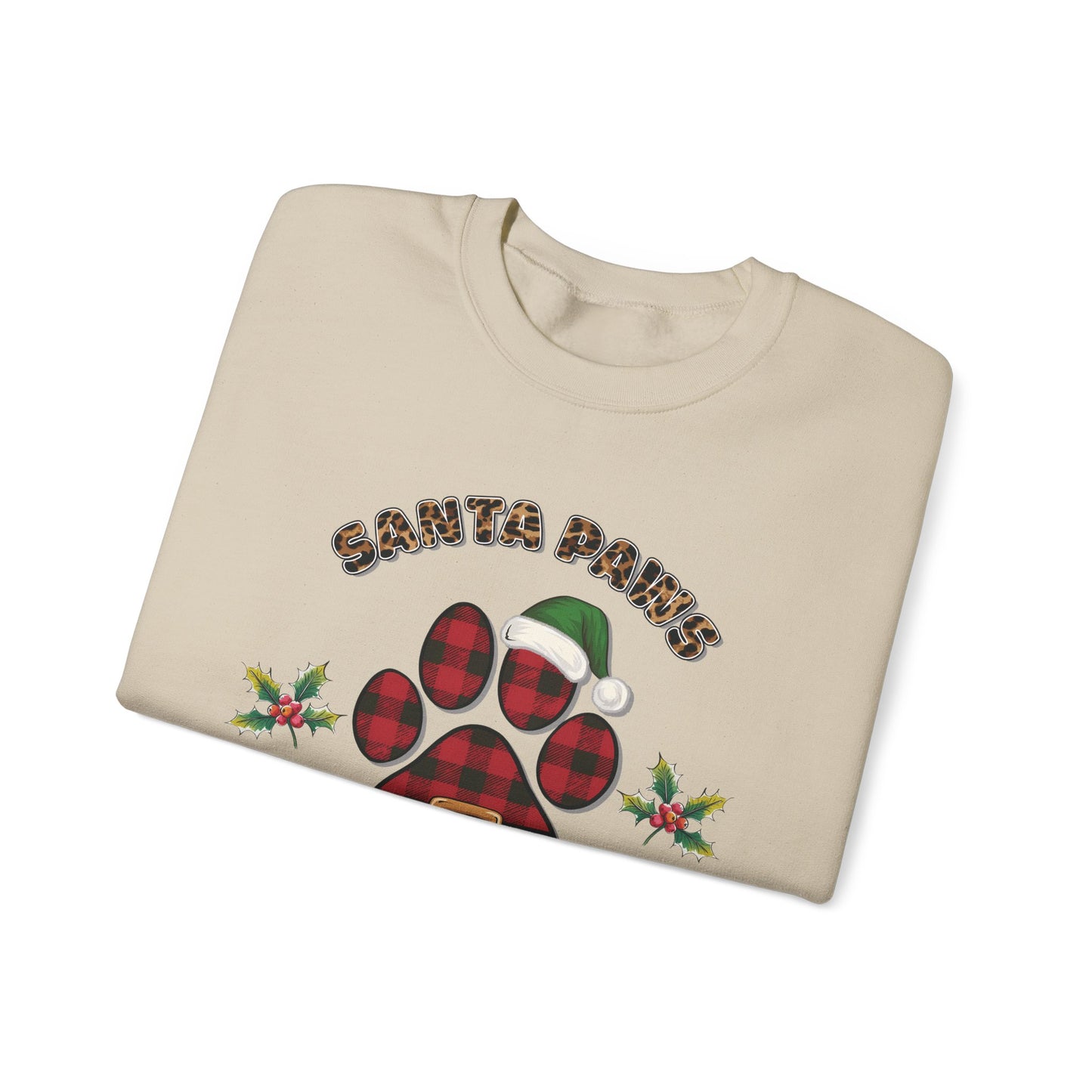 Santa Paws is Coming Sweatshirt Perfect Christmas Dog Lover Womens Crewneck