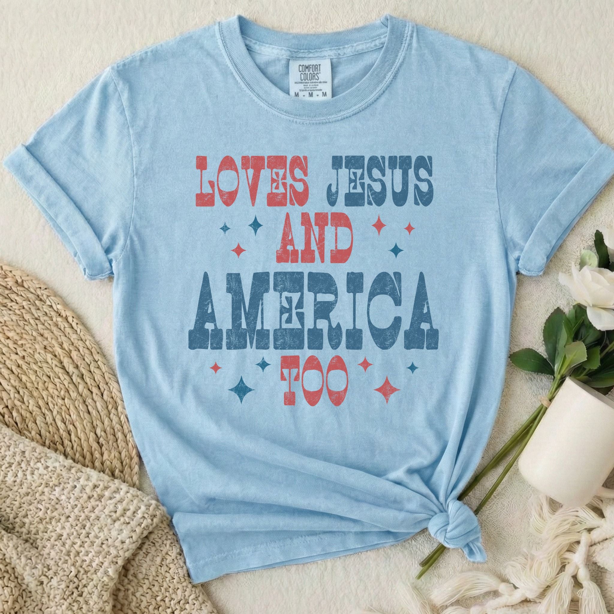Loves Jesus America Too T-Shirt