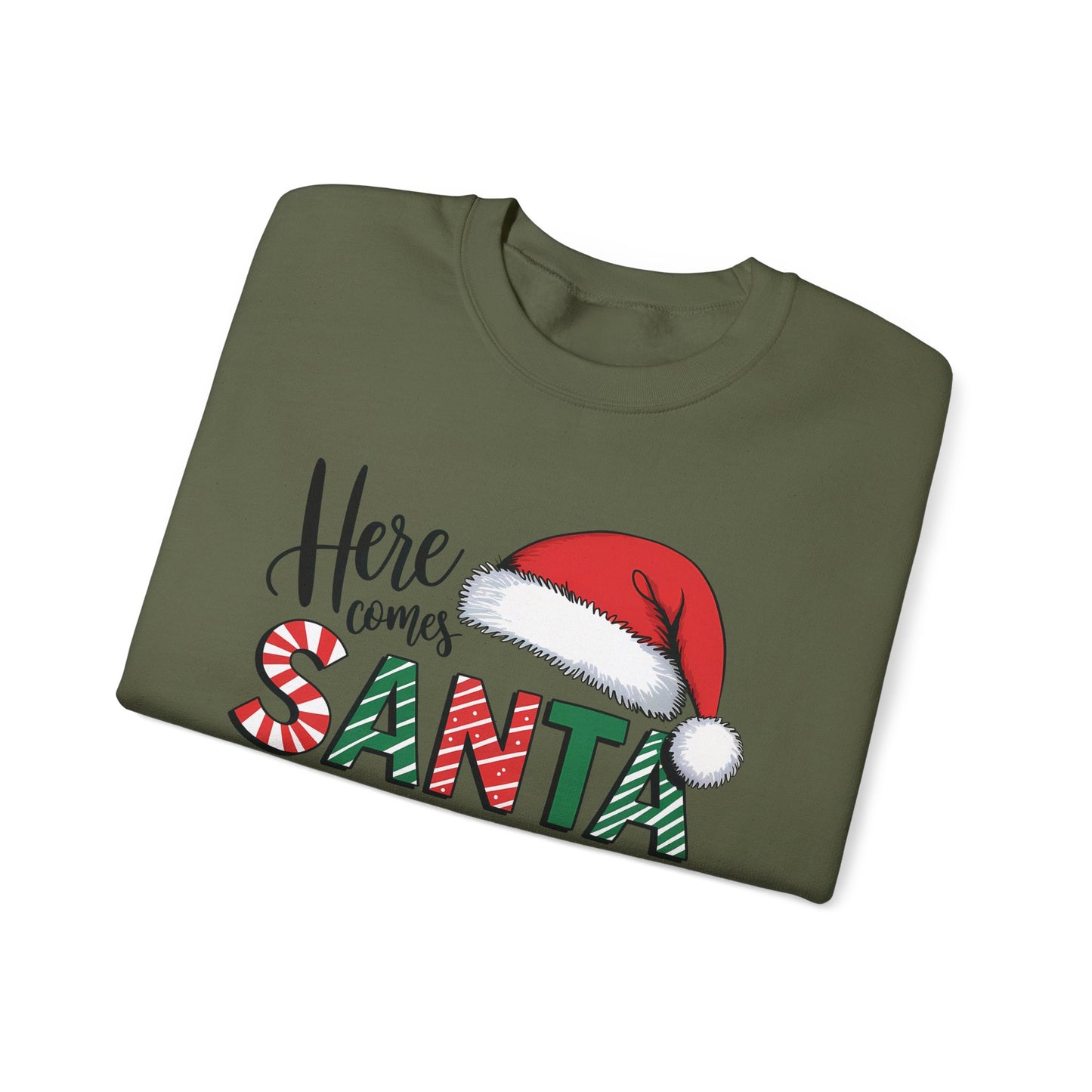 Here Comes Santa Paws Sweatshirt Perfect Christmas Dog Lover Womens Crewneck