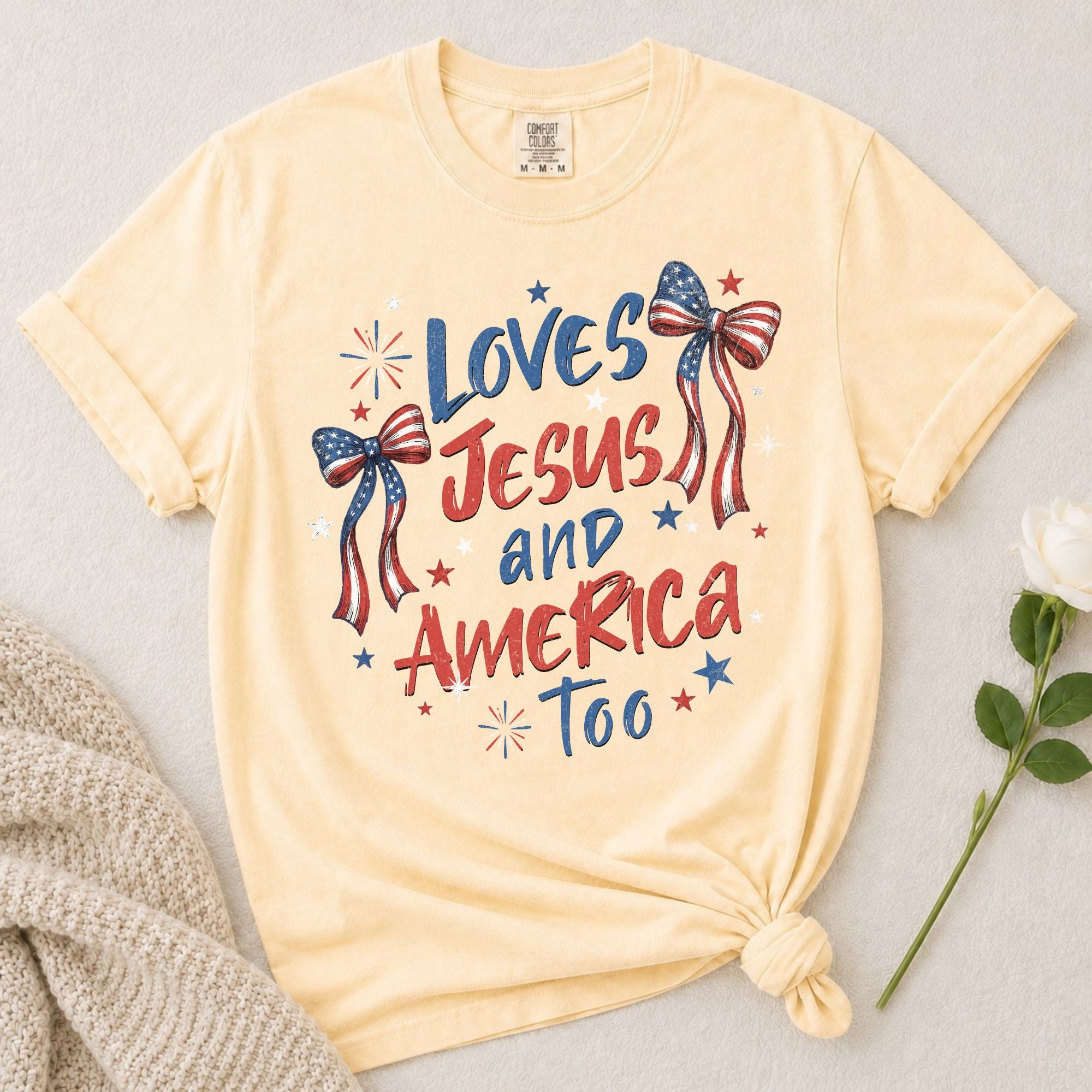 Loves Jesus America Too T-Shirt