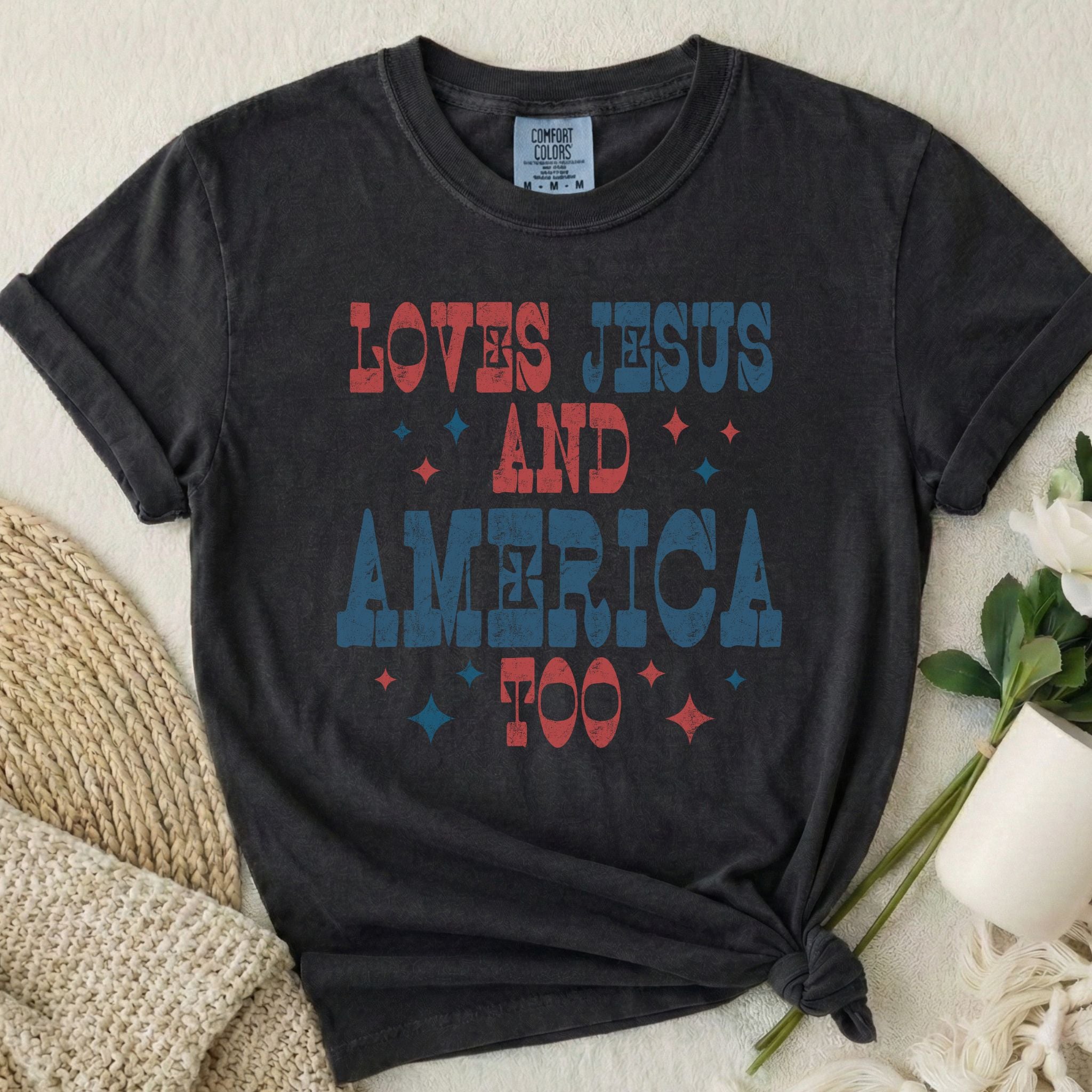 Loves Jesus America Too T-Shirt
