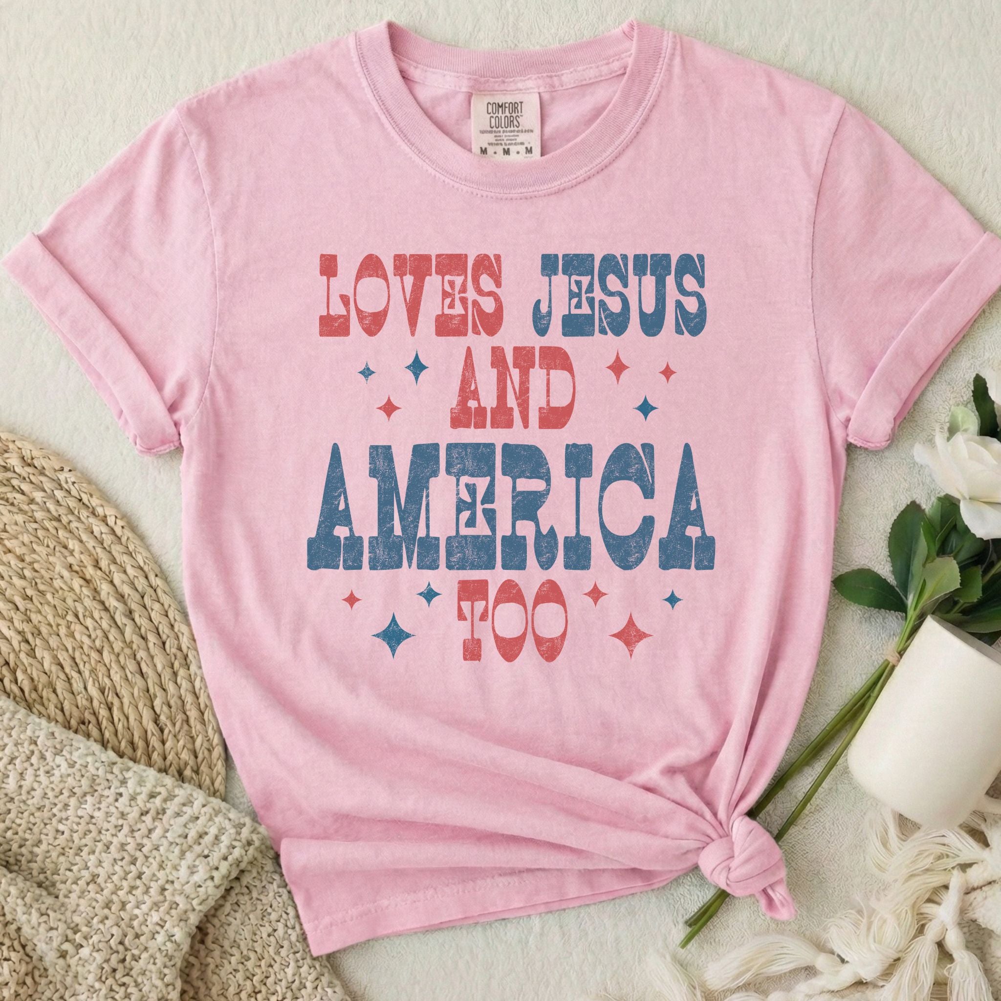 Loves Jesus America Too T-Shirt