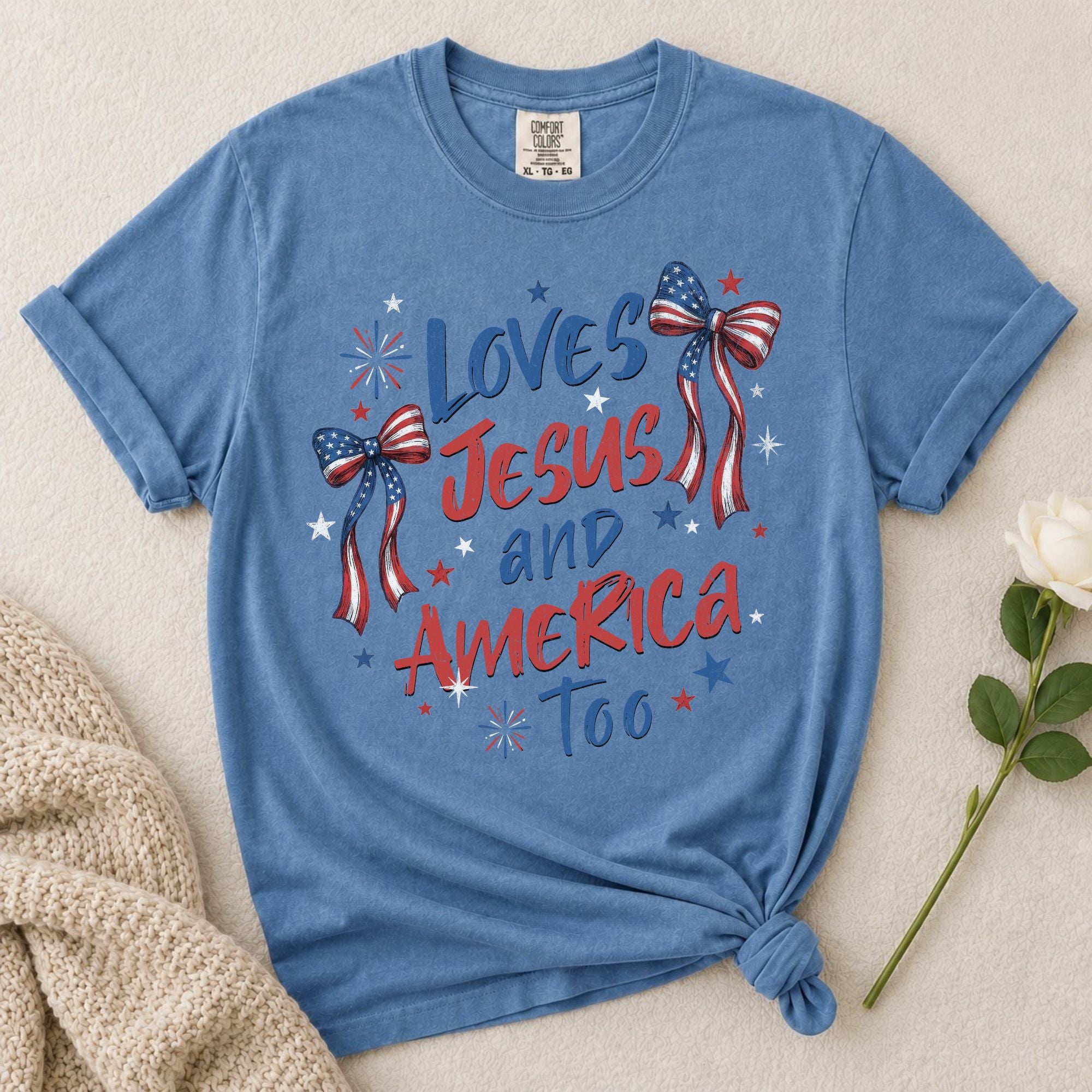 Loves Jesus America Too T-Shirt