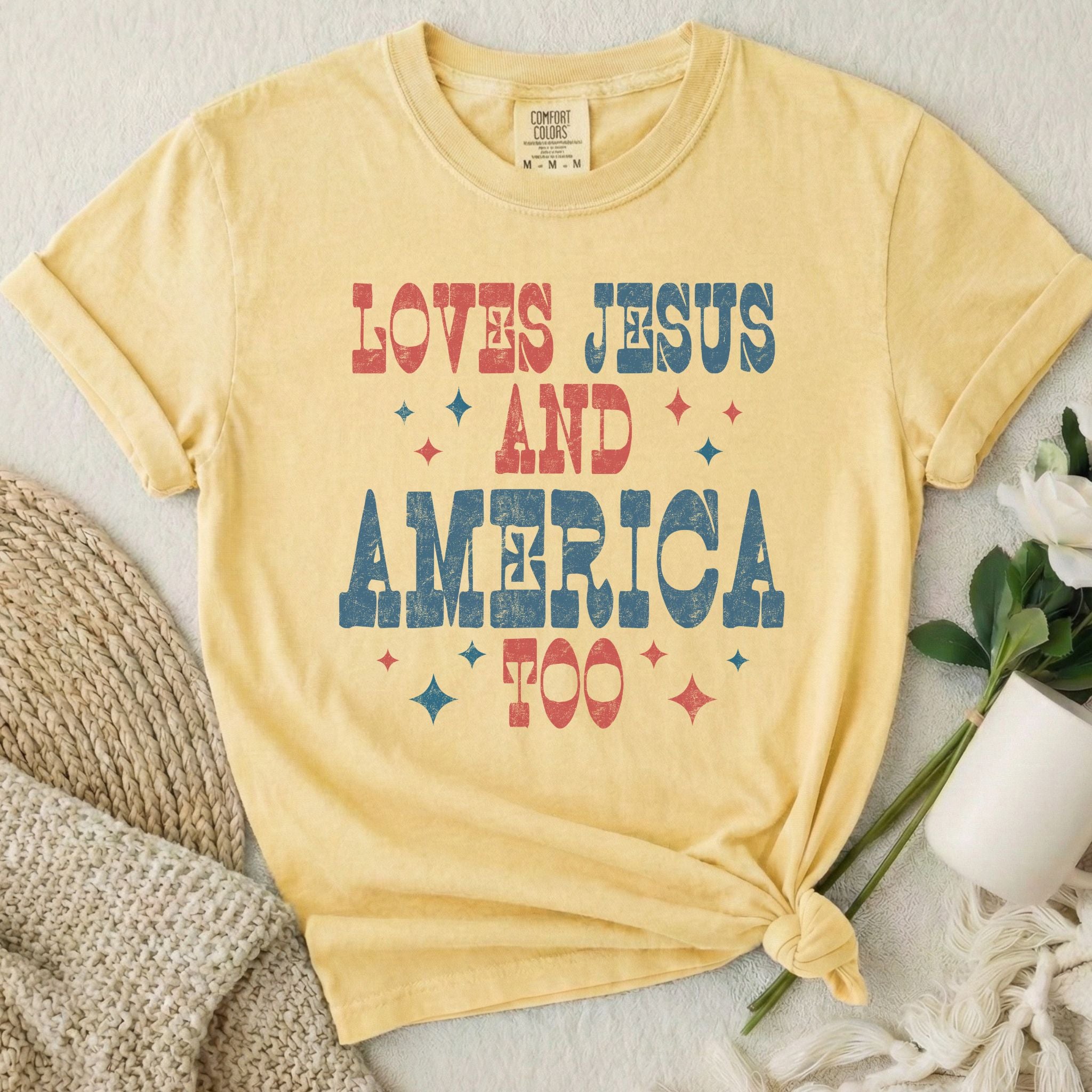 Loves Jesus America Too T-Shirt