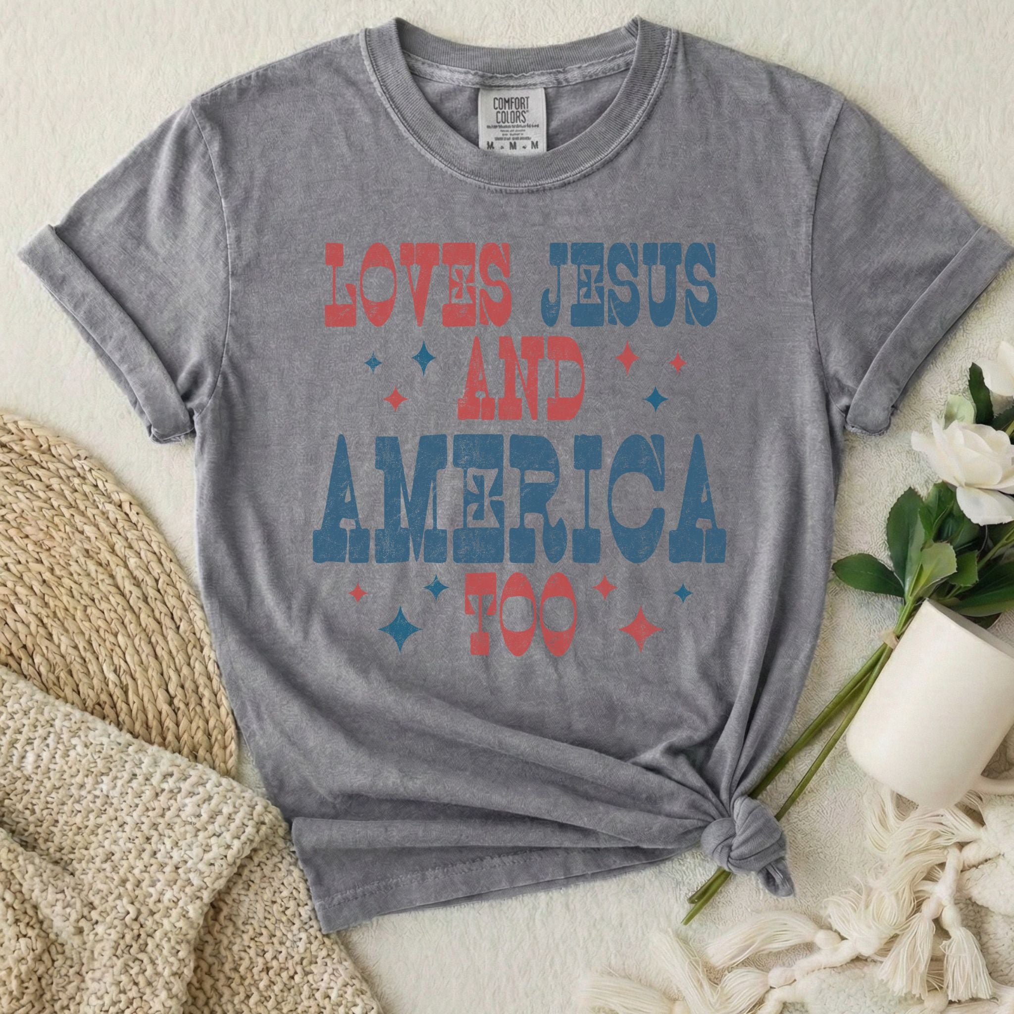 Loves Jesus America Too T-Shirt