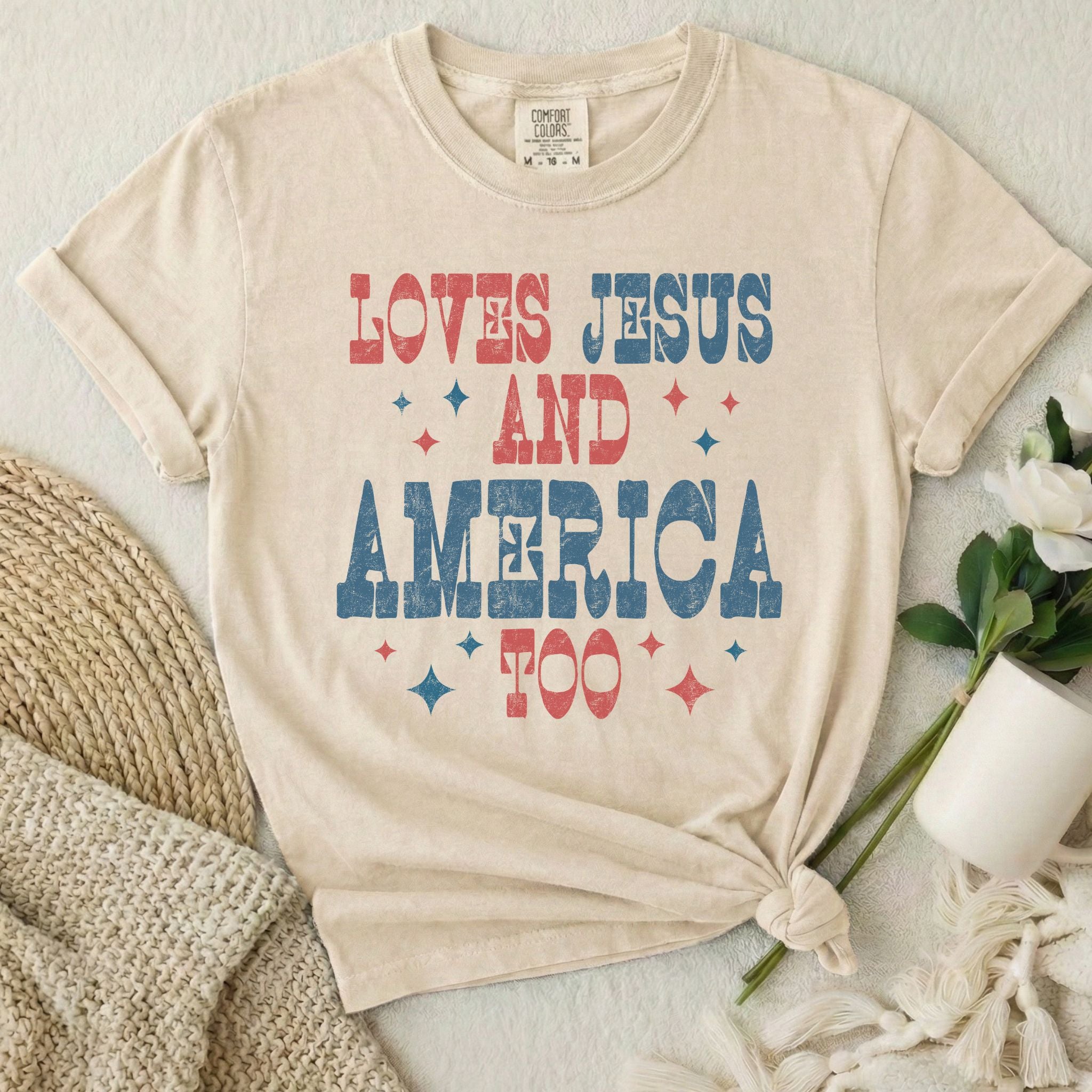 Loves Jesus America Too T-Shirt