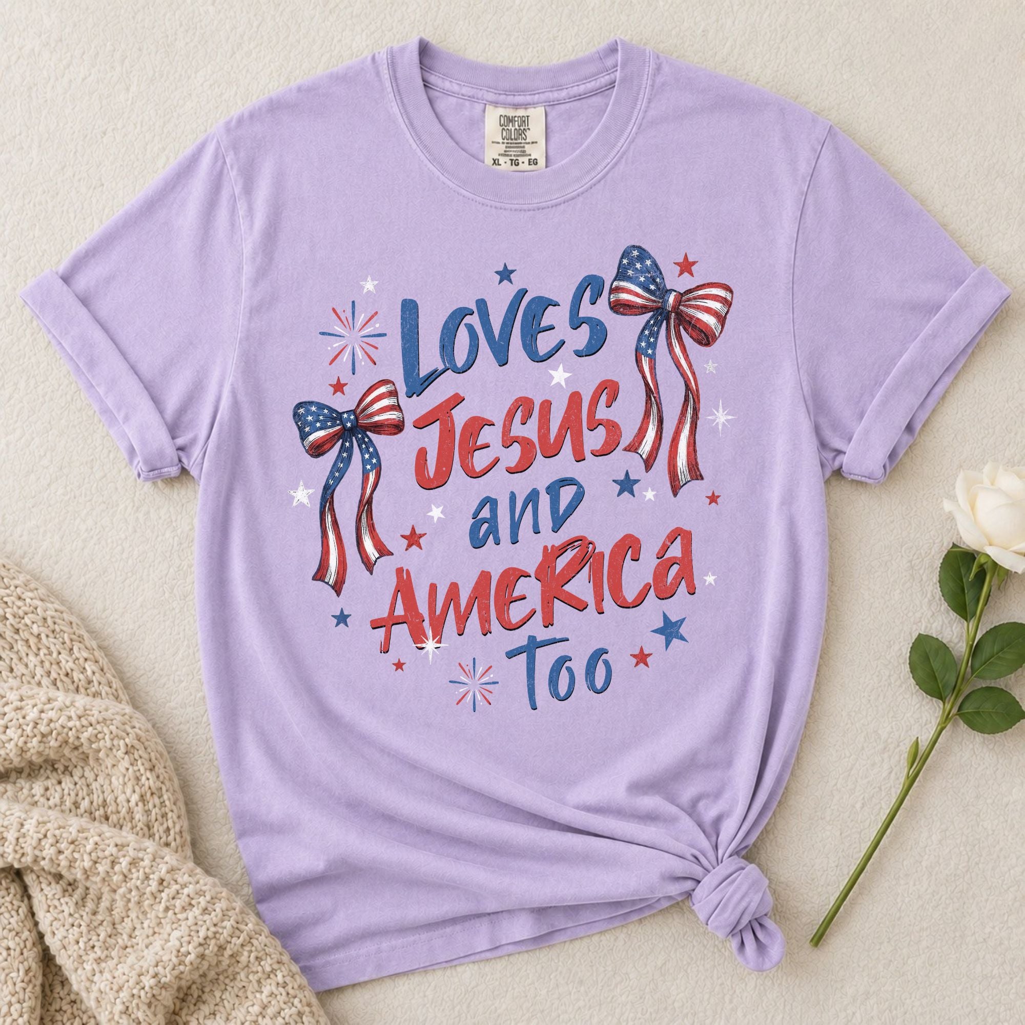 Loves Jesus America Too T-Shirt