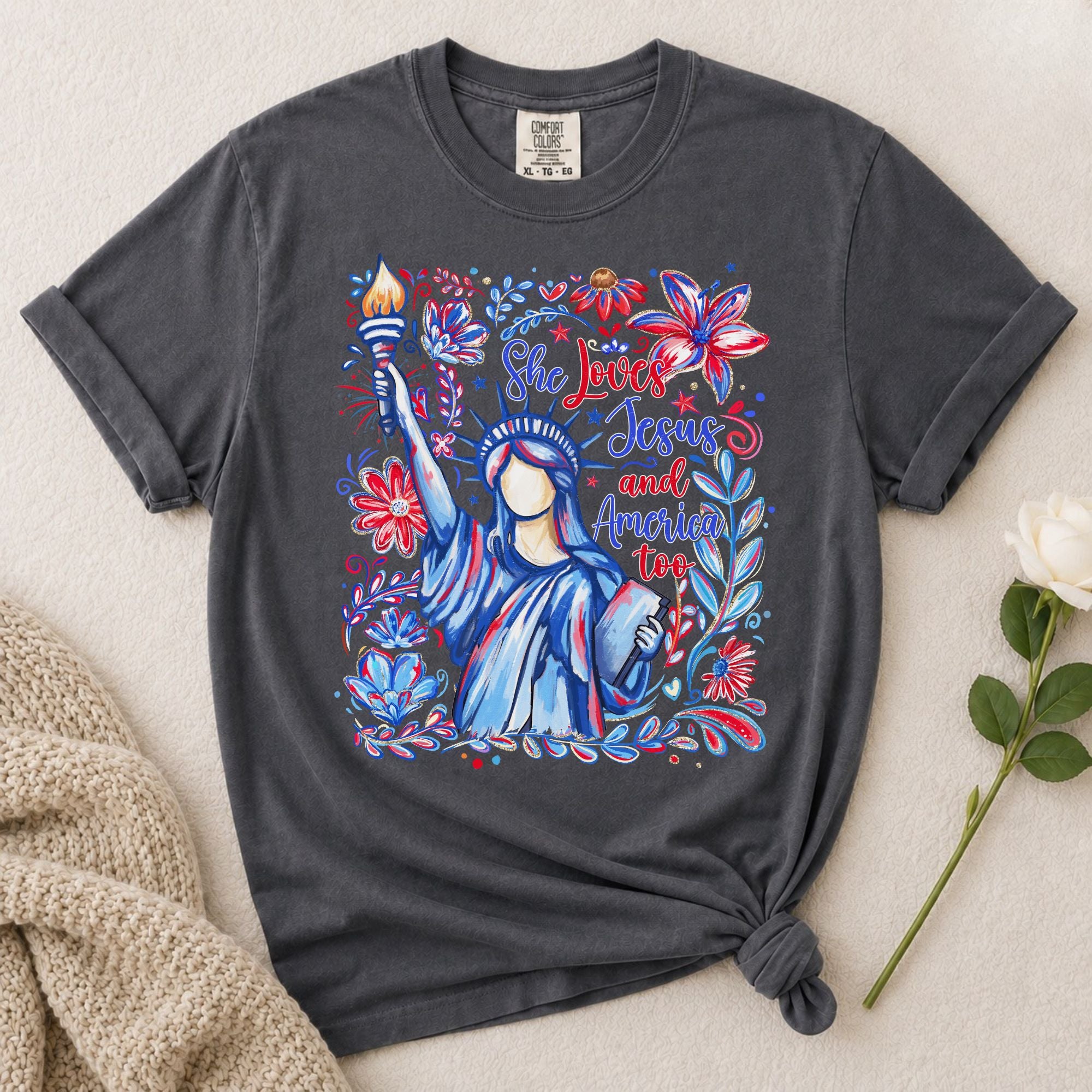 She Loves Jesus America Too T-Shirt