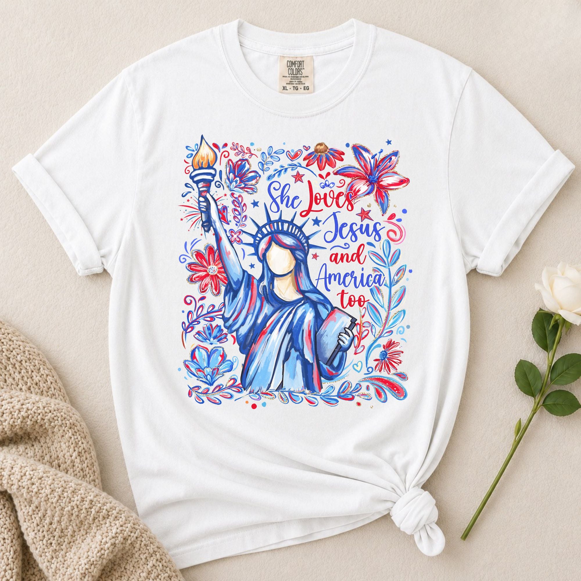 She Loves Jesus America Too T-Shirt