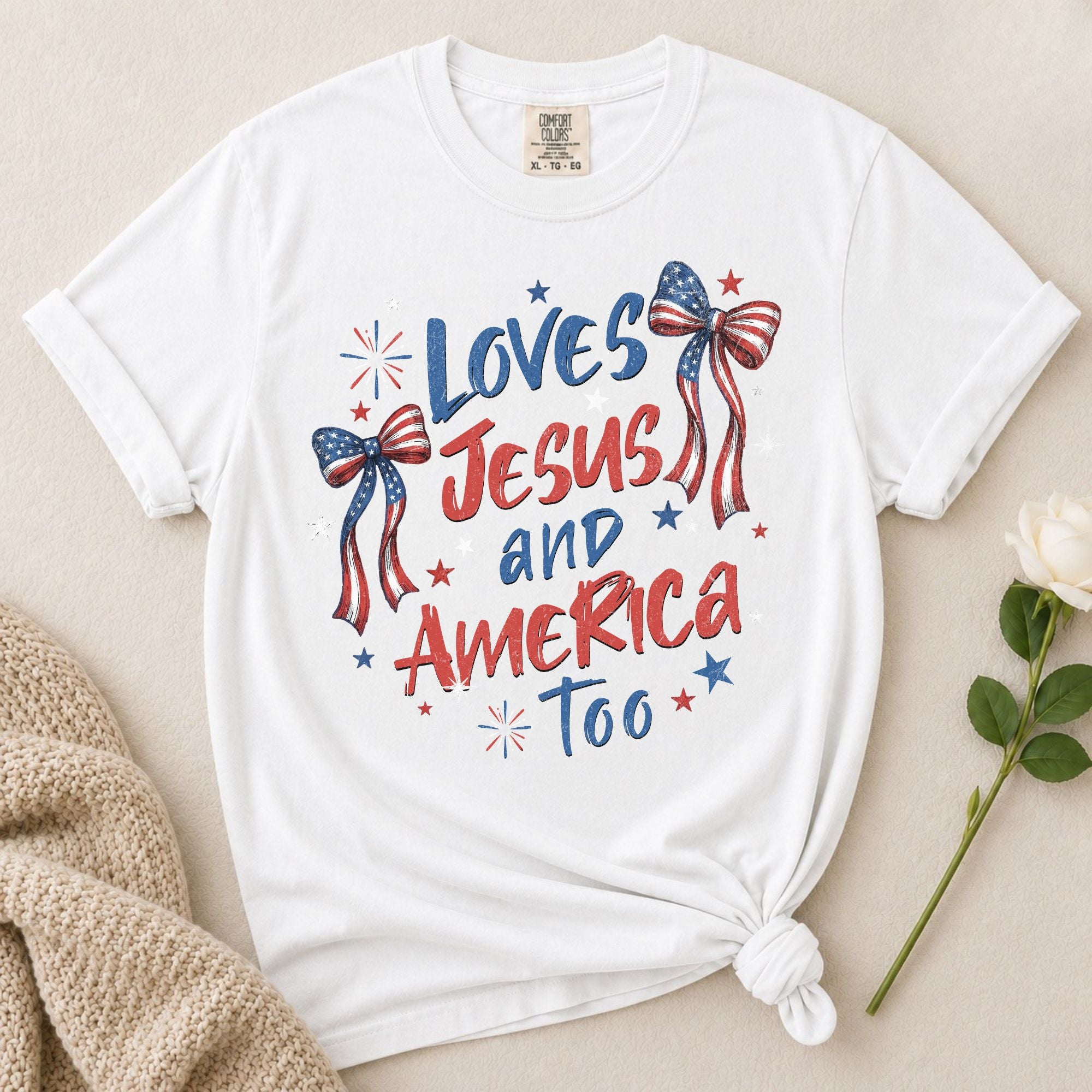 Loves Jesus America Too T-Shirt