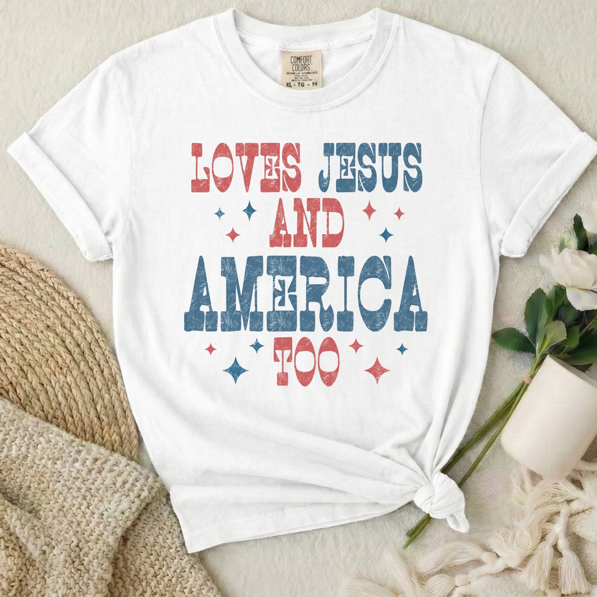 Loves Jesus America Too T-Shirt